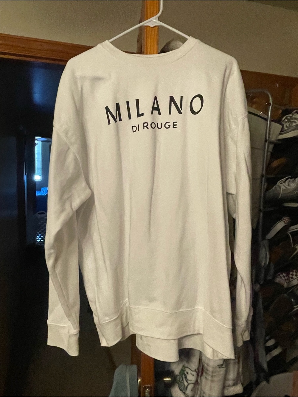 Milano Di Rouge White Sweatshirt with Black Logo